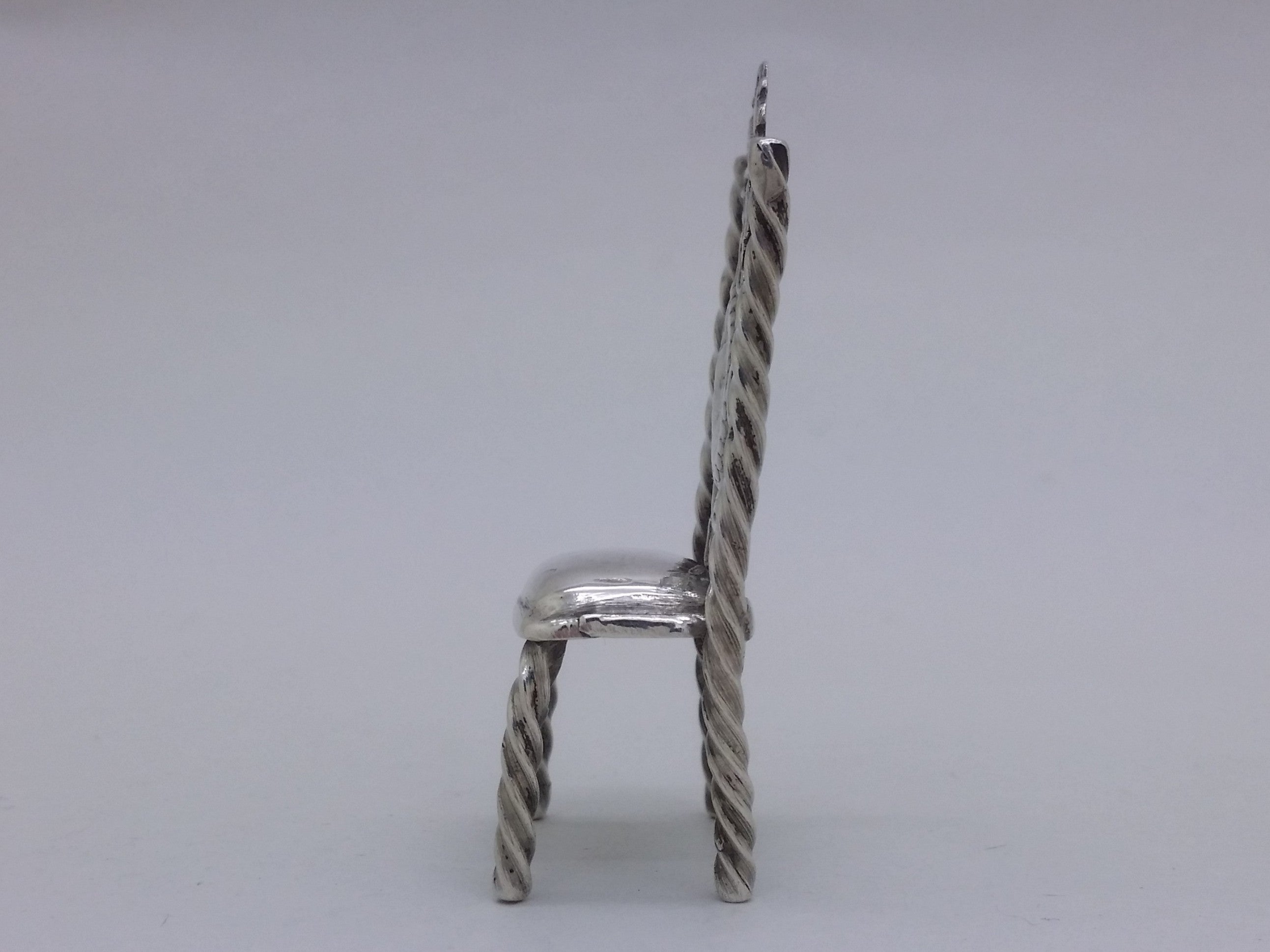 Dutch 19th Century Continental Silver Miniature Chair, Amsterdam