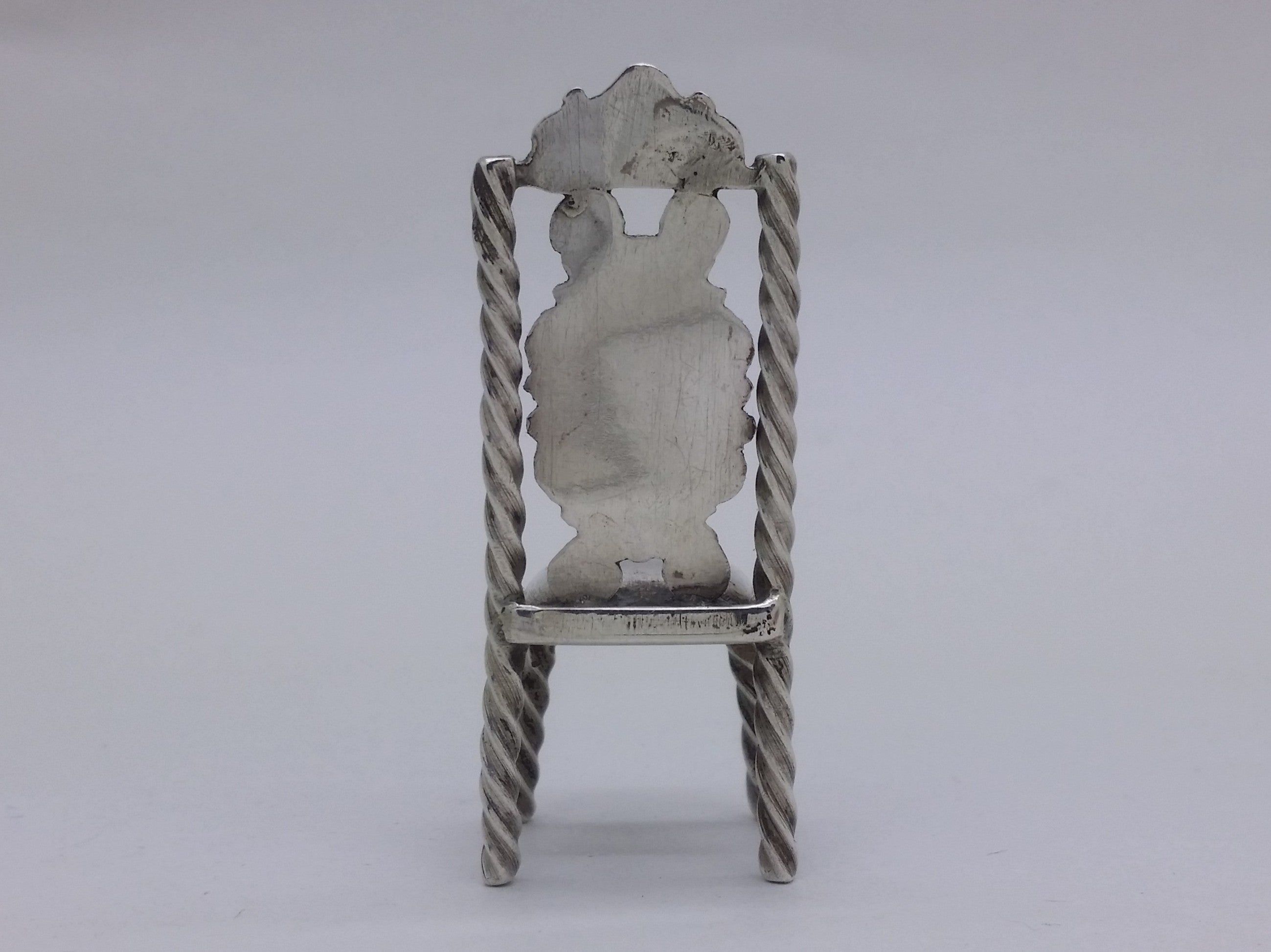Dutch 19th Century Continental Silver Miniature Chair, Amsterdam