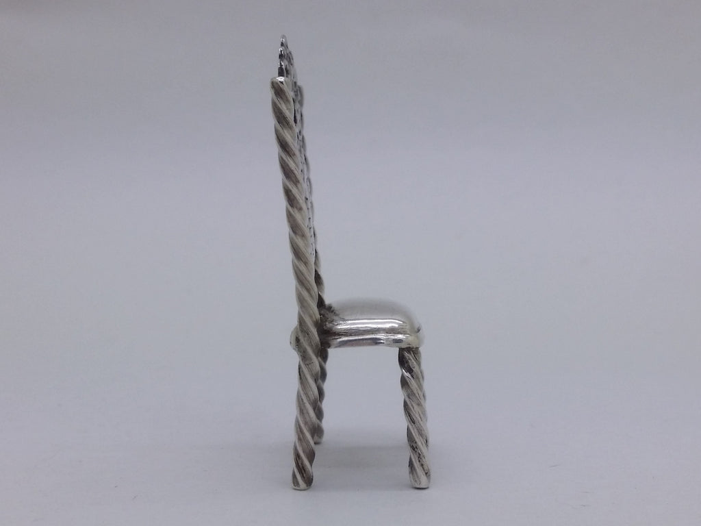 Dutch 19th Century Continental Silver Miniature Chair, Amsterdam