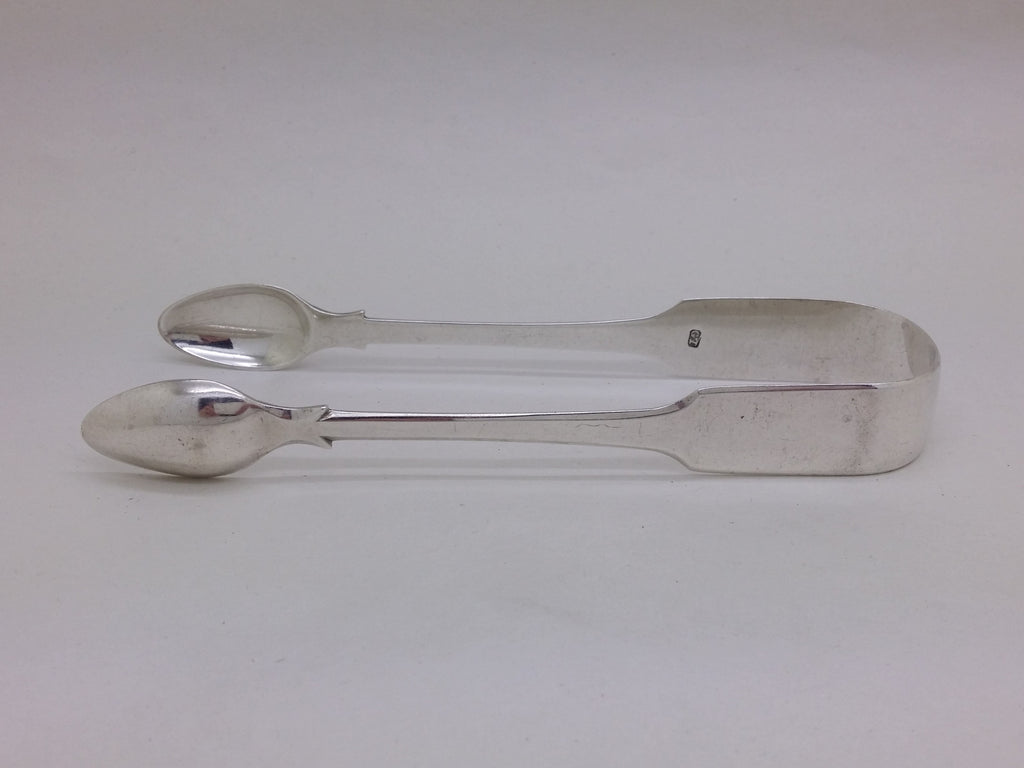 George III Regency 1816 Sterling Silver Fiddle Pattern Sugar Tongs, Exeter
