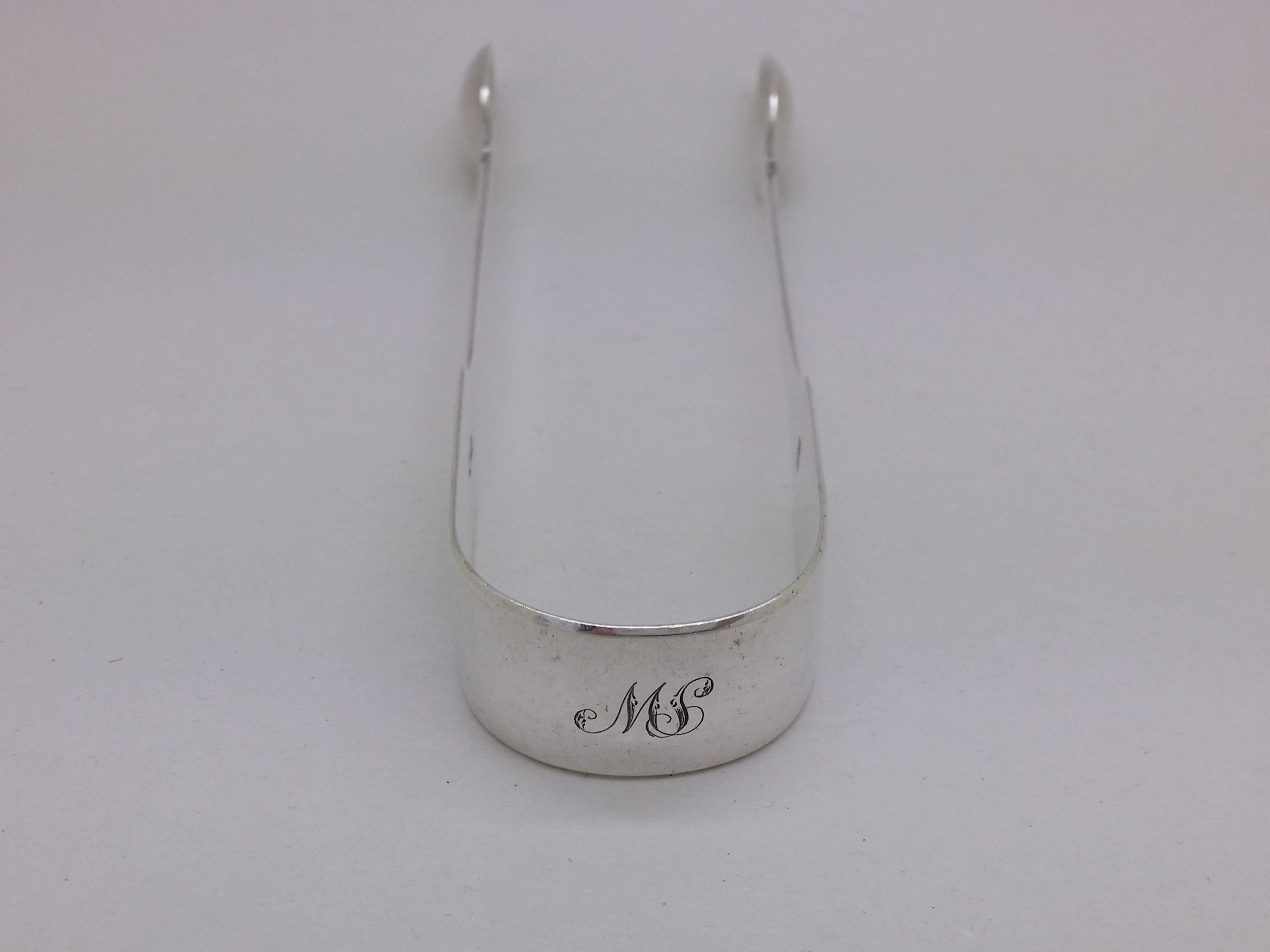 George III Regency 1816 Sterling Silver Fiddle Pattern Sugar Tongs, Exeter