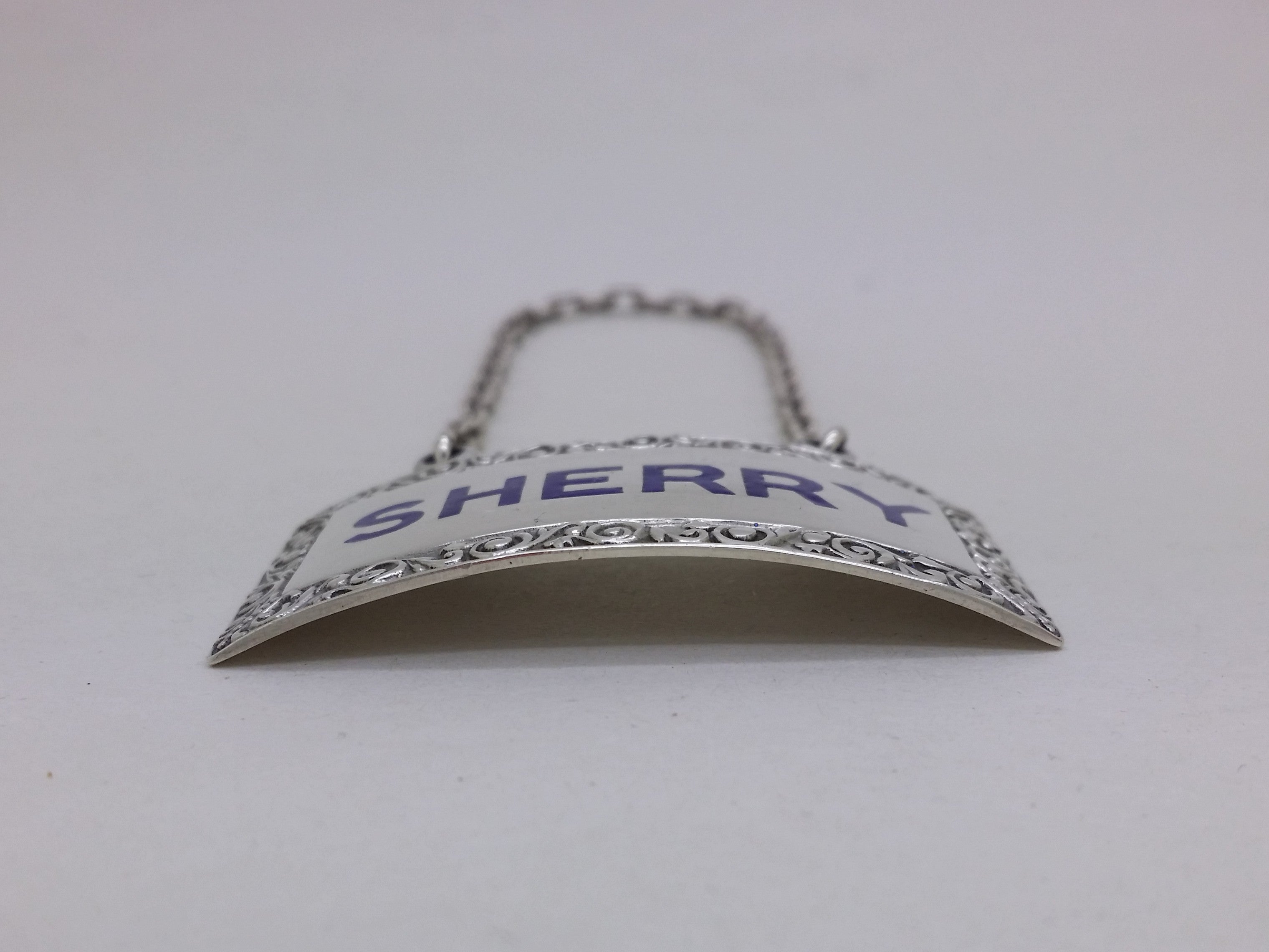 Elizabeth II 1972 Sterling Silver Sherry Decanter Wine Label, Birmingham