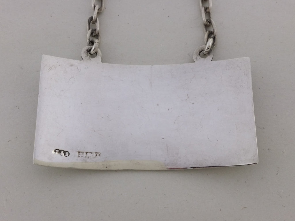 Elizabeth II 1972 Sterling Silver Sherry Decanter Wine Label, Birmingham