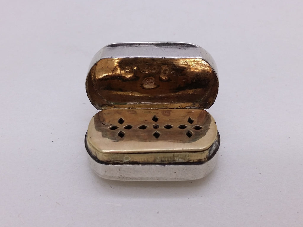 George III 1805 Small Sterling Silver Plain Vinaigrette, Birmingham