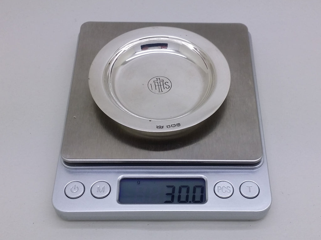 Elizabeth II 1957 Sterling Silver 3" Communion Paten Dish, Sheffield