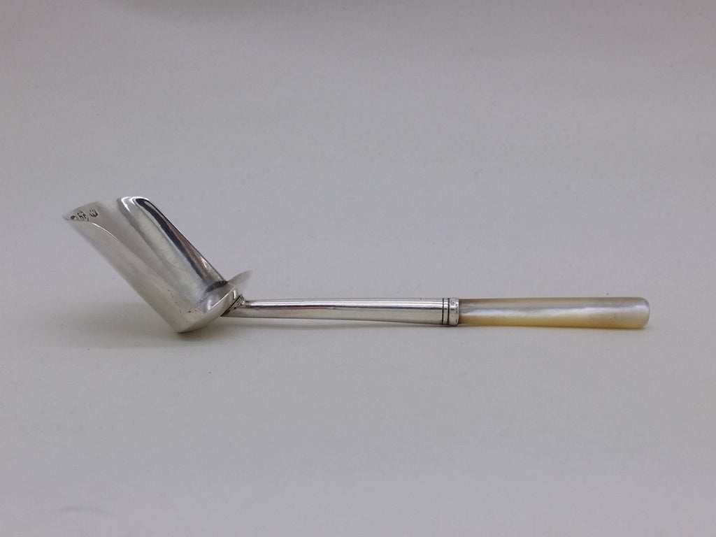 George IV 1820 Sterling Silver & Mother of Pearl Caddy Spoon, Birmingham