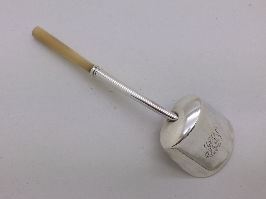 George IV 1820 Sterling Silver & Mother of Pearl Caddy Spoon, Birmingham