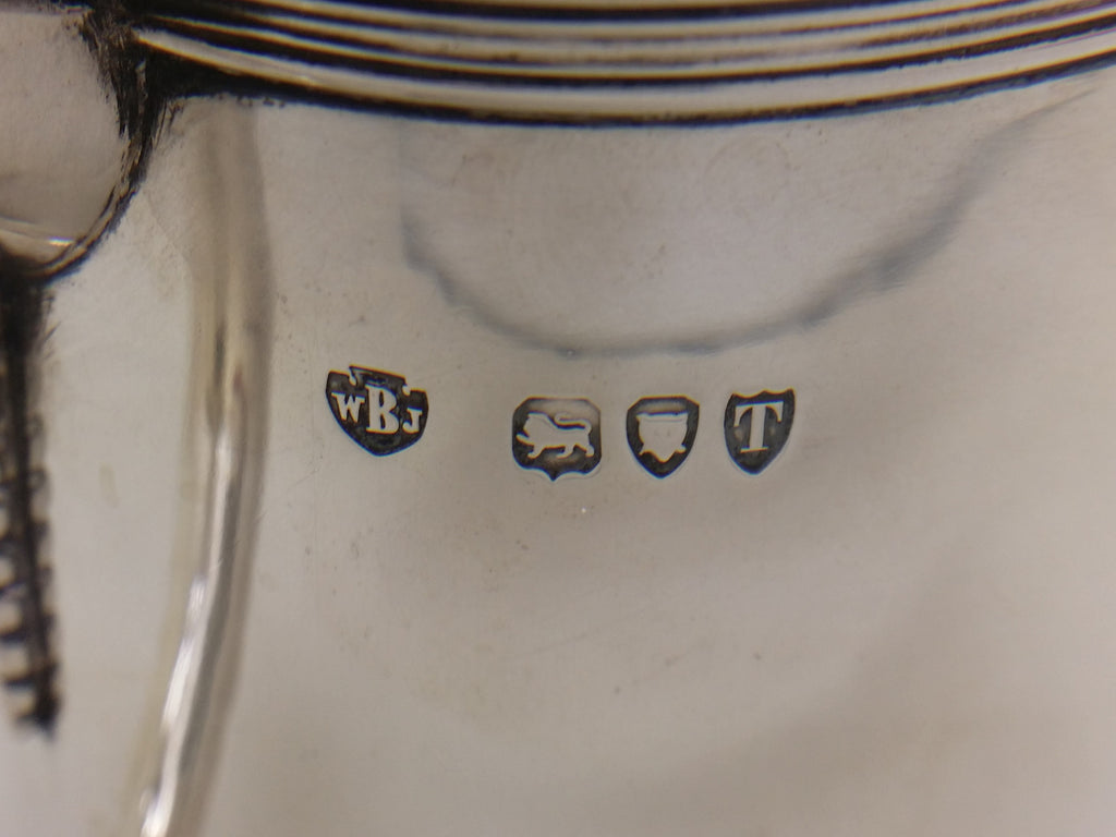 Victorian 1894 Sterling Silver Saddlers Co 1pt Lidded Tankard, London
