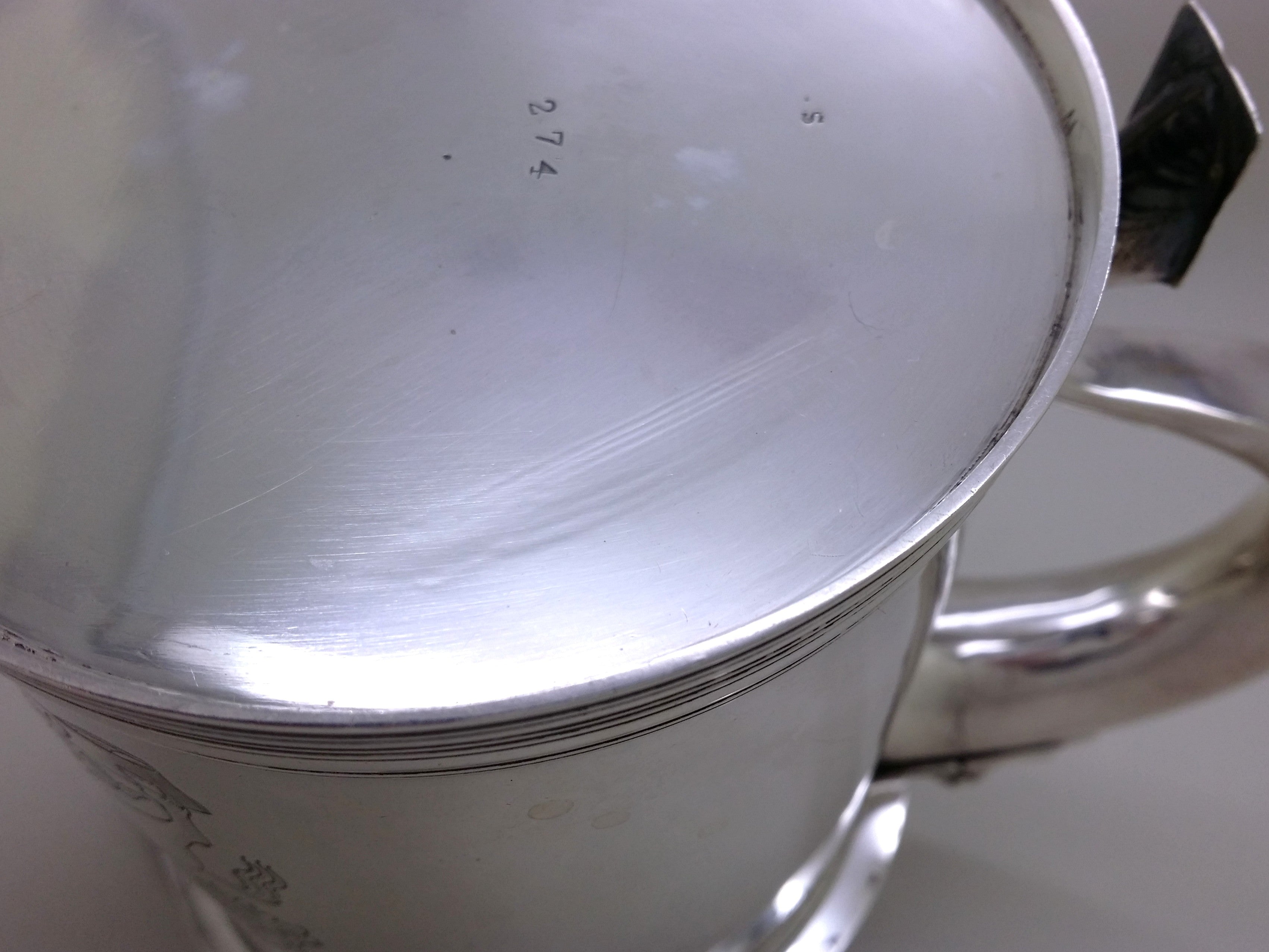 Victorian 1894 Sterling Silver Saddlers Co 1pt Lidded Tankard, London